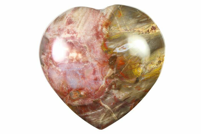 Polished Triassic Petrified Wood Heart - Madagascar #318362